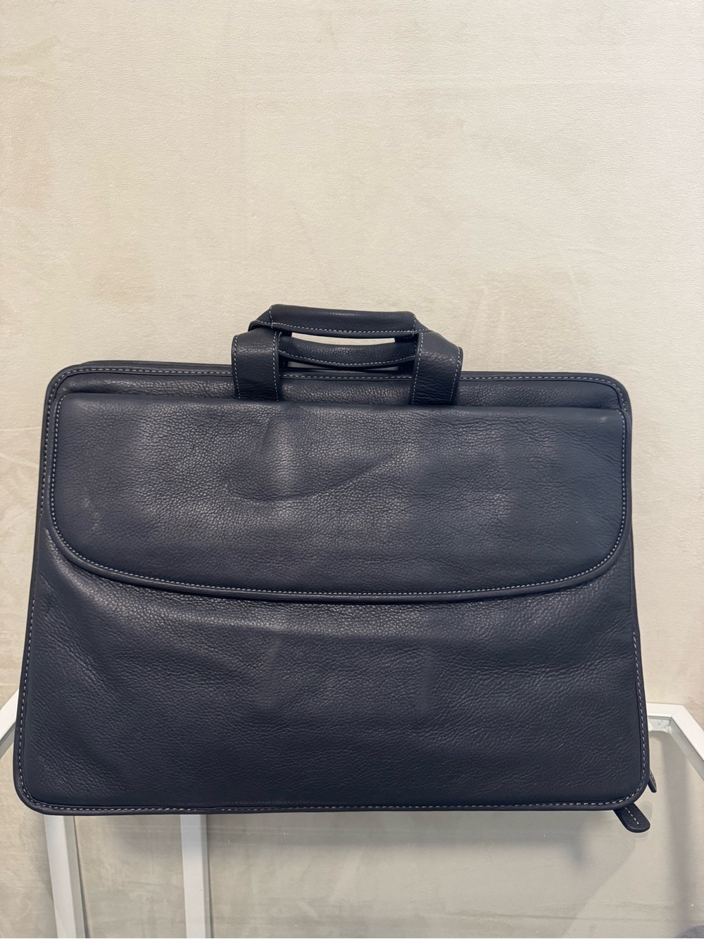 Men's Johnston & Murphy Black Leather Briefcase - Classic Work Bag